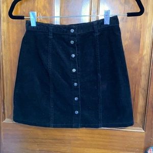 Velvet button down skirt